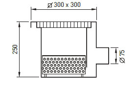 Square drain horizontal outlet